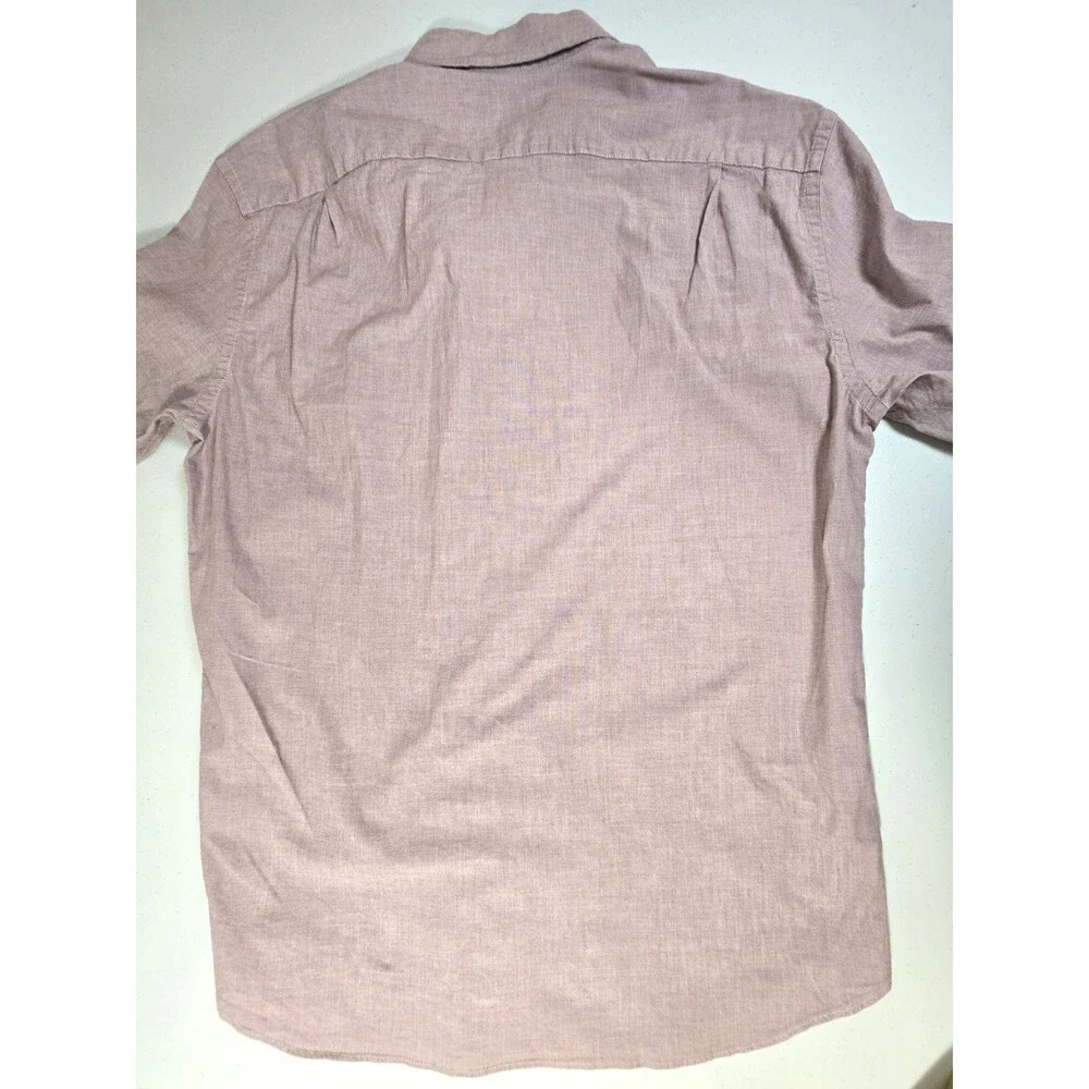 J Crew Men's Heathered Pink Slim Mercantile Flex Long Sleeve Button Up Shirt - L